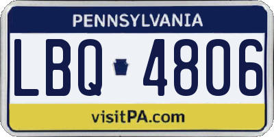 PA license plate LBQ4806