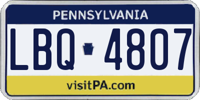 PA license plate LBQ4807