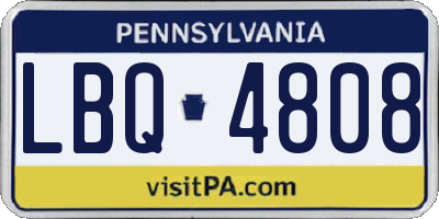 PA license plate LBQ4808