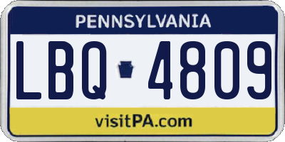 PA license plate LBQ4809