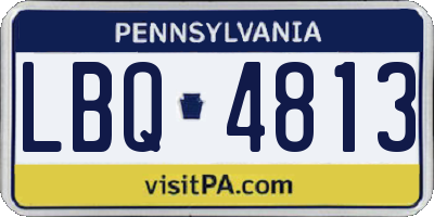 PA license plate LBQ4813
