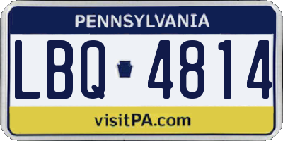 PA license plate LBQ4814
