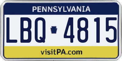 PA license plate LBQ4815