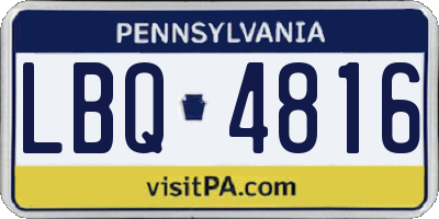 PA license plate LBQ4816