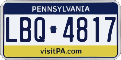 PA license plate LBQ4817