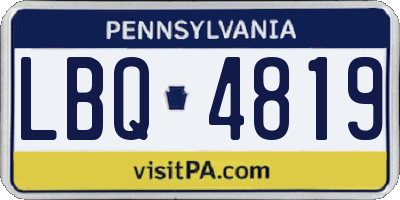 PA license plate LBQ4819