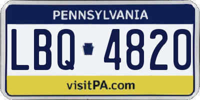 PA license plate LBQ4820