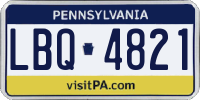 PA license plate LBQ4821