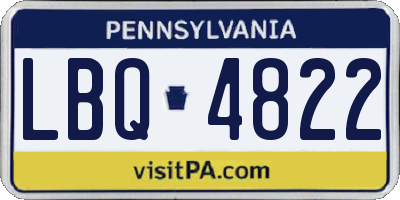 PA license plate LBQ4822