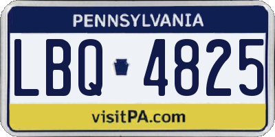 PA license plate LBQ4825