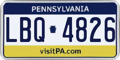 PA license plate LBQ4826