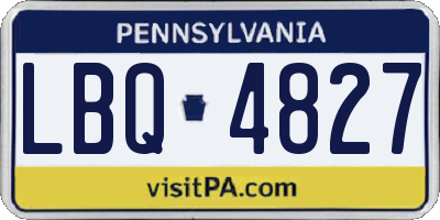 PA license plate LBQ4827