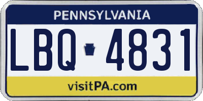 PA license plate LBQ4831