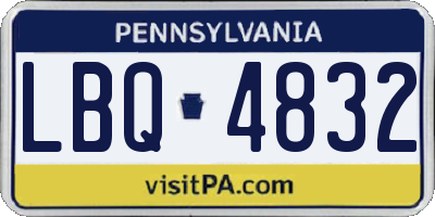 PA license plate LBQ4832