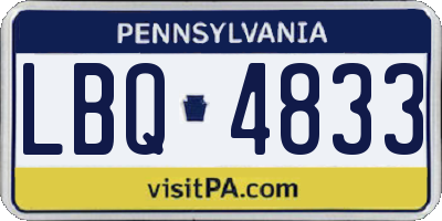 PA license plate LBQ4833