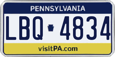 PA license plate LBQ4834