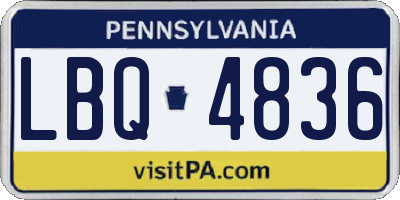 PA license plate LBQ4836
