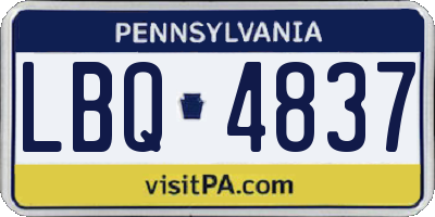 PA license plate LBQ4837