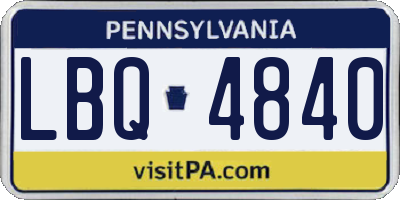 PA license plate LBQ4840
