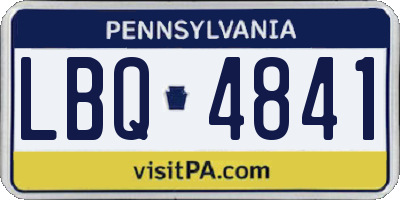 PA license plate LBQ4841