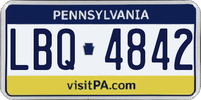 PA license plate LBQ4842