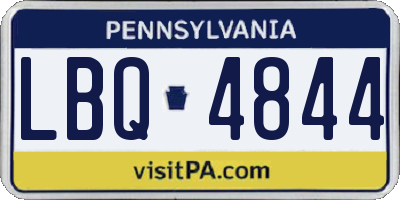 PA license plate LBQ4844