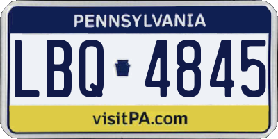 PA license plate LBQ4845