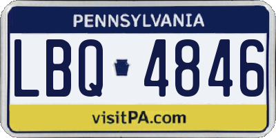 PA license plate LBQ4846