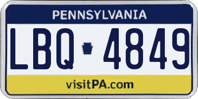 PA license plate LBQ4849