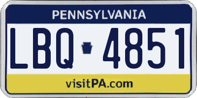 PA license plate LBQ4851