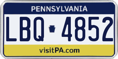 PA license plate LBQ4852