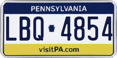 PA license plate LBQ4854