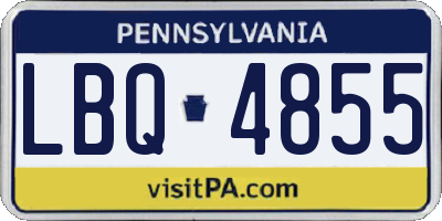 PA license plate LBQ4855