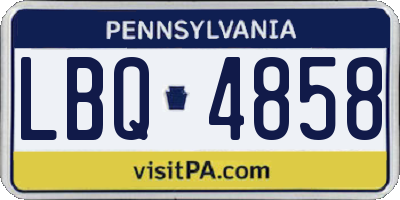PA license plate LBQ4858