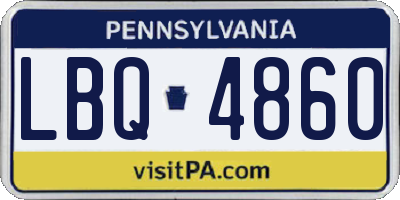 PA license plate LBQ4860