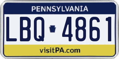 PA license plate LBQ4861