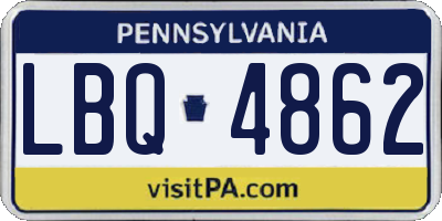 PA license plate LBQ4862