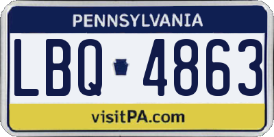 PA license plate LBQ4863