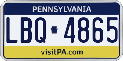 PA license plate LBQ4865