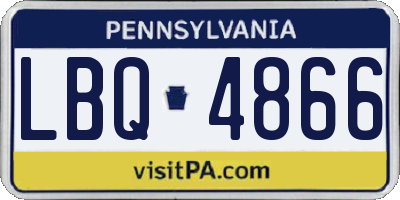 PA license plate LBQ4866