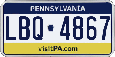PA license plate LBQ4867