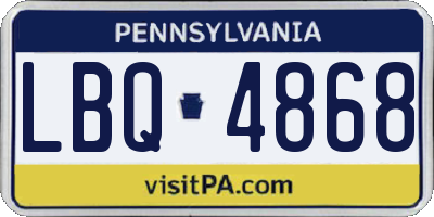 PA license plate LBQ4868