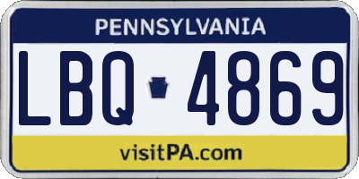 PA license plate LBQ4869