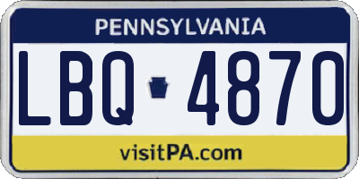 PA license plate LBQ4870
