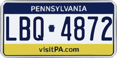 PA license plate LBQ4872
