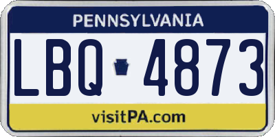 PA license plate LBQ4873