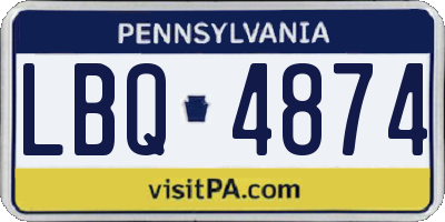 PA license plate LBQ4874