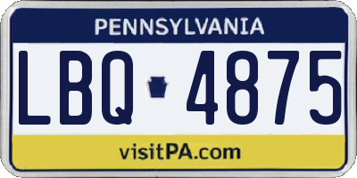 PA license plate LBQ4875