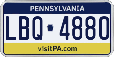 PA license plate LBQ4880