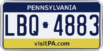 PA license plate LBQ4883